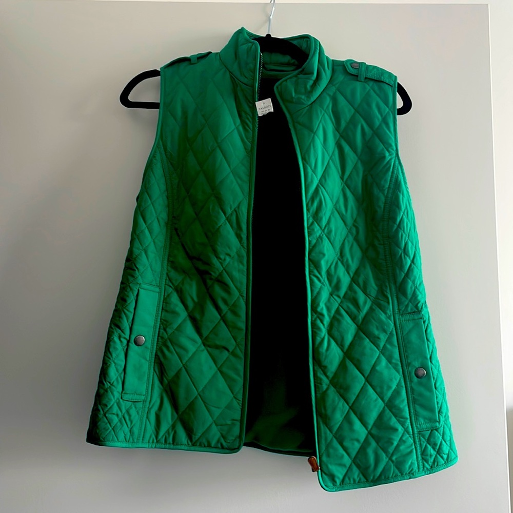 Talbots Green Puffer Vest